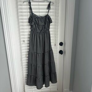Black and White Checkered Women's Dress